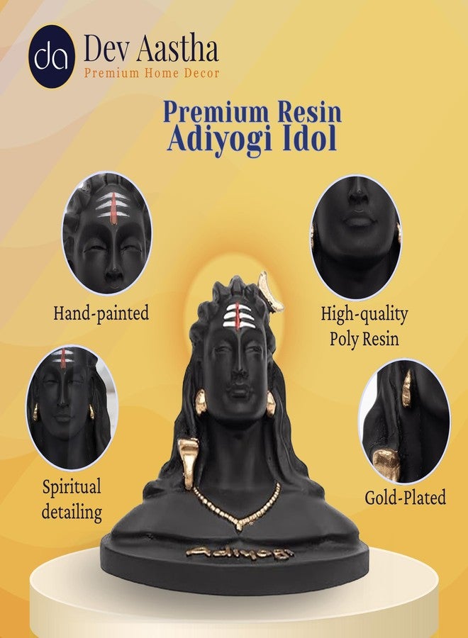 Dev Aastha Resin Small Adiyogi Shiva Statue for Car Dashboard| Adiyogi Statue for Home Decor Pooja Room Office| Mahadev Murti Lord Shiva Idol Gift for Diwali Maha Shivratri Housewarming Birthday - Image 2